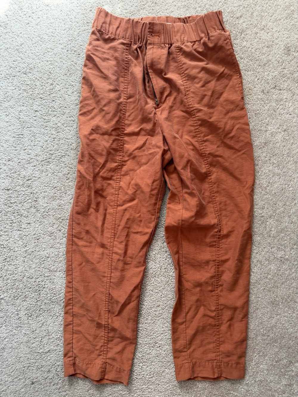 Madewell Women's Rust Elastic-Waist Pants